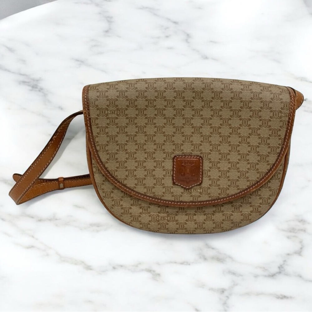 Celine Beige Macadam Crossbody Bag